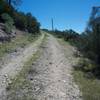 The trail is wide leading up to the tower.