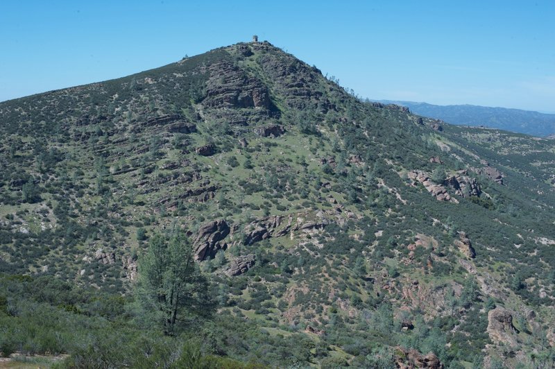 Looking back to North Chalone Peak from South Chalone Peak.