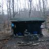 Biscuit Brook lean-to. Great for making fires and hanging out with new friends. You can also drop your pack here while you hike Fir Mountain and Big Indian Mountain.