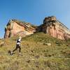 Passing yet another sandstone buttress while partaking in the Golden Gate Challenge.