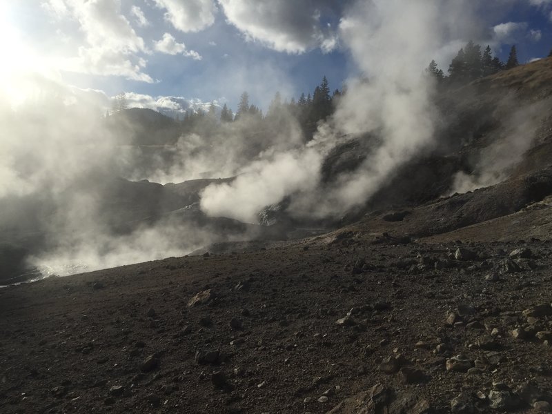 Washburn Hot Springs on a cool morning.