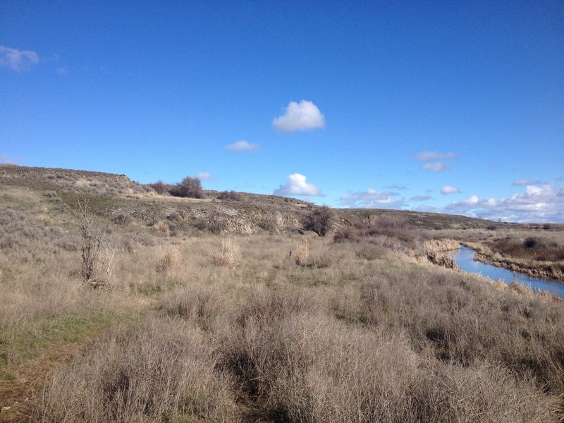 Looking east along Crab Creek Trail