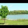 Looking east across Freeman Lake. On the far side you see the Freeman Lake trail between miles 4 and 5.