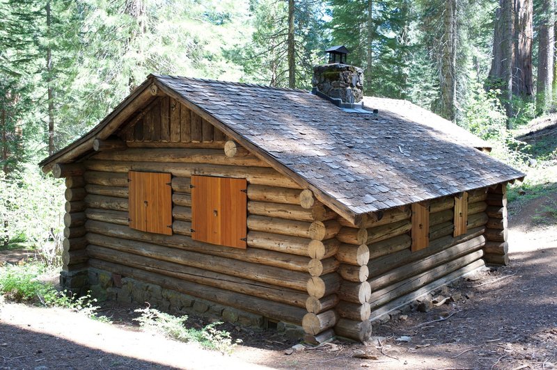 The cabin in the Giant Sequoia grove.