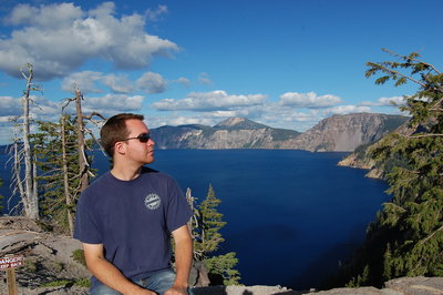 The best views of Crater Lake are had right at the beginning, before you start to descend the Lightning Trail.