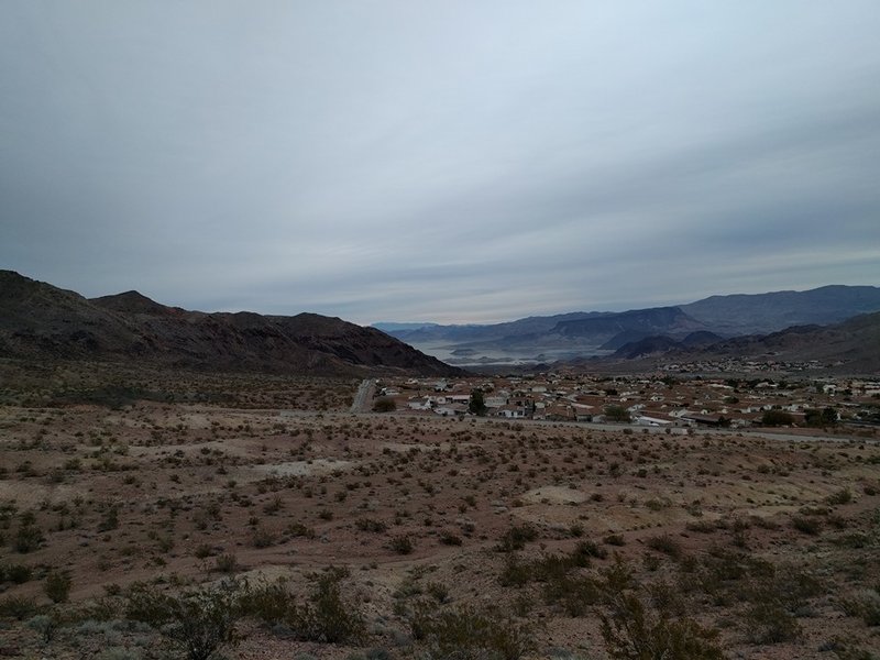 Obscured view of Lake Mead.