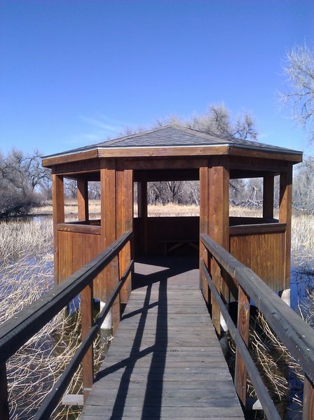 The Rookery Gazebo makes for a great place to rest and view the wildlife.