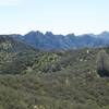 A view of the high peaks from the summit of the hill.   It's a great view, but as you can see it's pretty exposed as you have climbed out of the creek area and a majority of the big trees are gone.