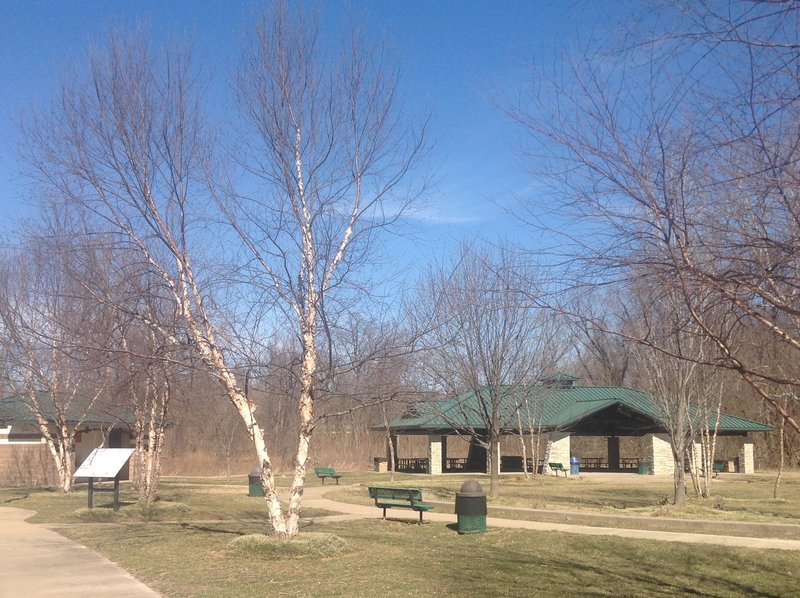 Bathrooms and pavilion, upper loop.