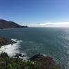 Fog burning off reveals hidden bridge, one of the highlights of the Point Bonita Trail.