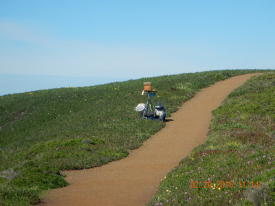 Painting south Rodeo Beach.