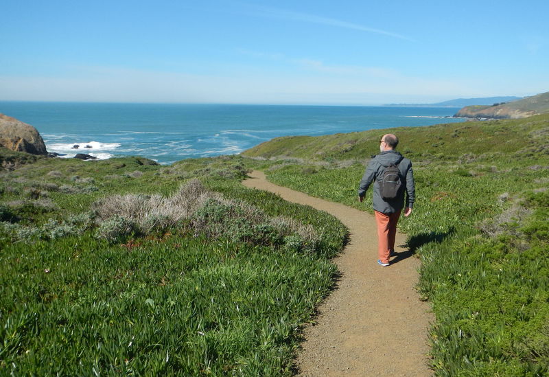 Strolling to the beach.