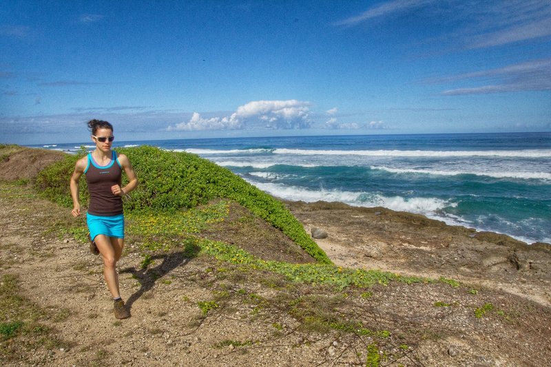 Oceanside run on one of the side trails skirting the main jeep road.