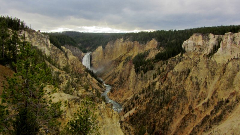 The South Rim Trail has great views of the Grand Canyon and Lower Falls of the Yellowstone!