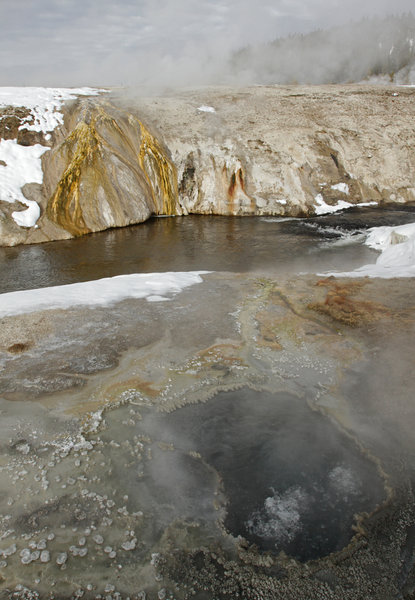 East Chinaman Spring boils above the Firehole River. Photo courtesy of the National Park Service.
