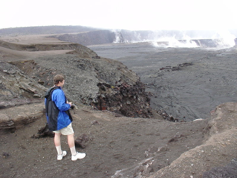 Kilauea Crater steaming.