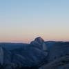 Quarter Domes and Half Dome at Sunset.   Olmsted Point is a great place to view the rock features of Tenaya Canyon and watch the sunset.