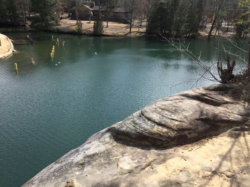 Arch Lake from the top of an escarpment on the Lake Trail.