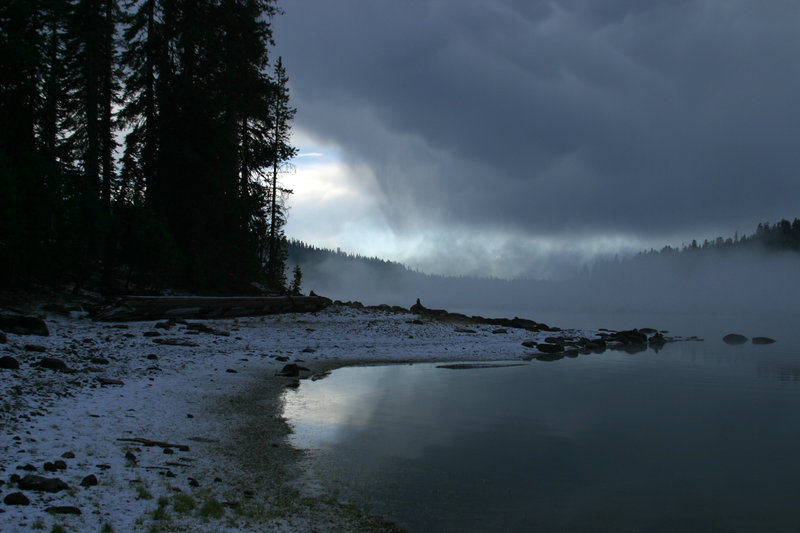 Snow over Juniper Lake.