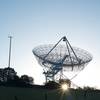 The Stanford Dish as the sun begins to set. The trail climbs up to the Dish after dropping into a gully.