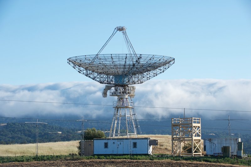 A smaller dish sits off the trail before you reach the Stanford Dish.