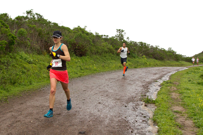Flying down the Miwok Trail duing the Marin Ultra Challenge 25k.