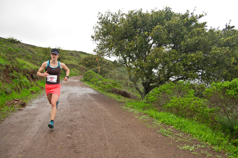 Cresting the Marincello climb during the Marin Ultra Challenge 25k.