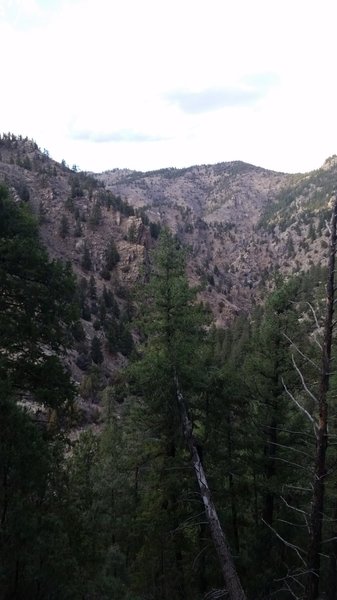 View of Beaver Brook Canyon with Clear Creek Canyon in the background.