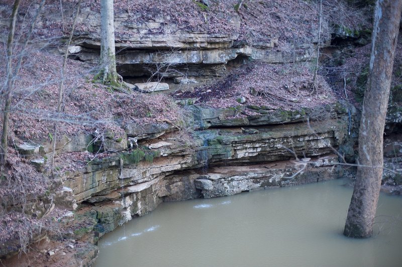 The River Styx comes out of the rocks at the cave exit. The water was high this year.