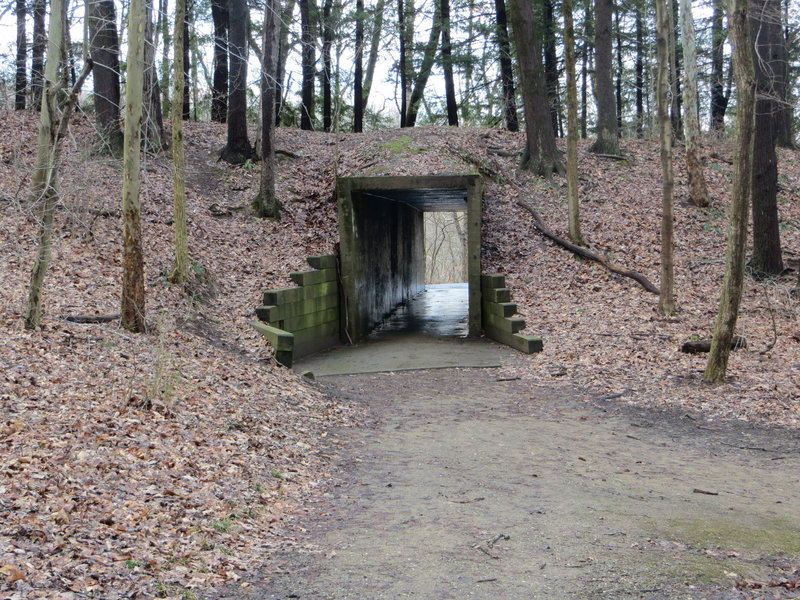 Tunnel through the hill on the south side of Lake Kendall.