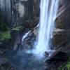 Majestic Vernal Falls crashing on the rocks below creating the mist of namesake  "Mist Trail."