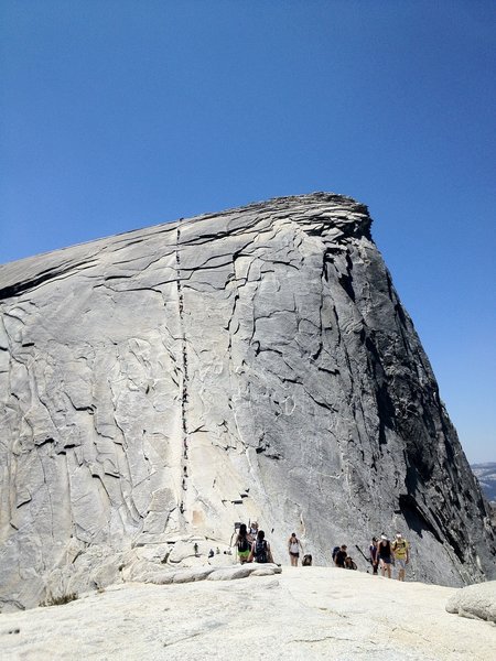 The ant trail up Half Dome!