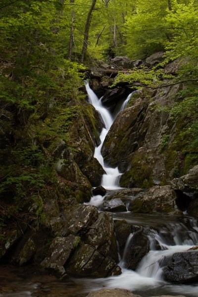 A view of the waterfall at the bottom of the Dark Hollow Trail.