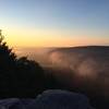 Gazing at sunrise over the Wisconsin River Valley.