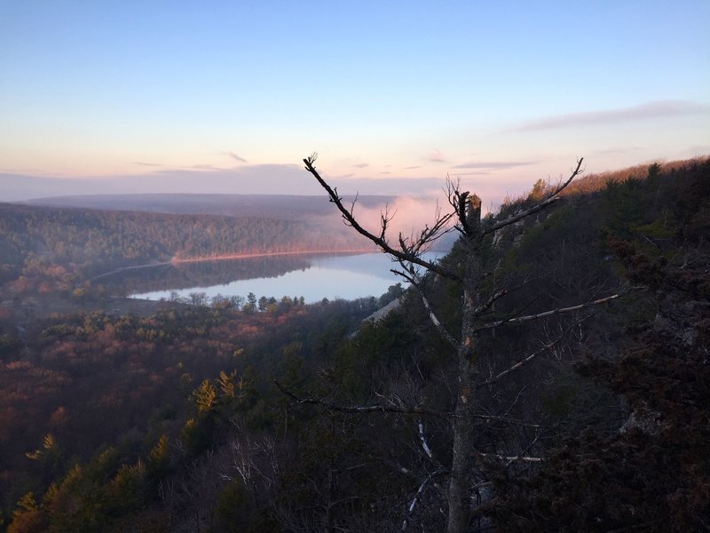 Devil's Lake at sunrise.