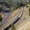 It's not uncommon to see a train passing through the valley below.