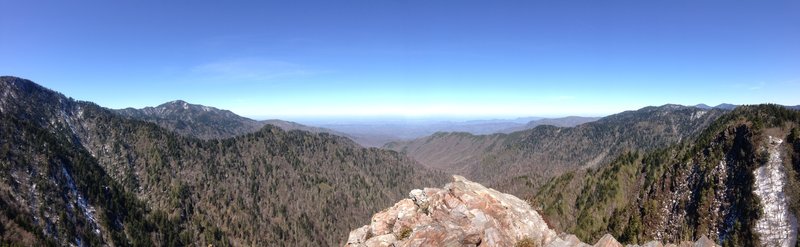 View on top of the first boulder at Charlie's Bunion