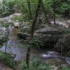 Looking down at the pool at the base of the lower falls.