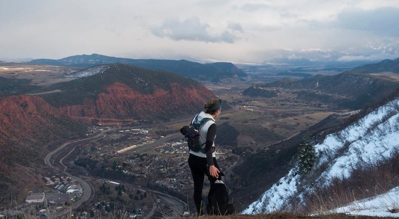 Top of Red Mountain on an early spring night. Photo by Maroon Belles Running Club.