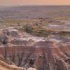 A rosy glow over Badlands National Park.