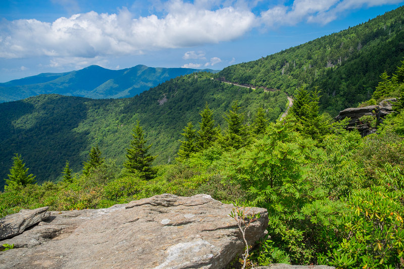 Hiking on the Mountains-to-Sea Trail in the Black Mountains. Photo by Jeff Clark. http://www.internetbrothers.org.