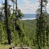 The trail affords occasional views of Shoshone Lake below.