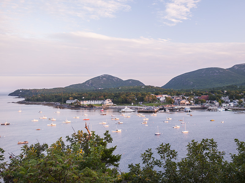 View of Bar Harbor from Bar Island.