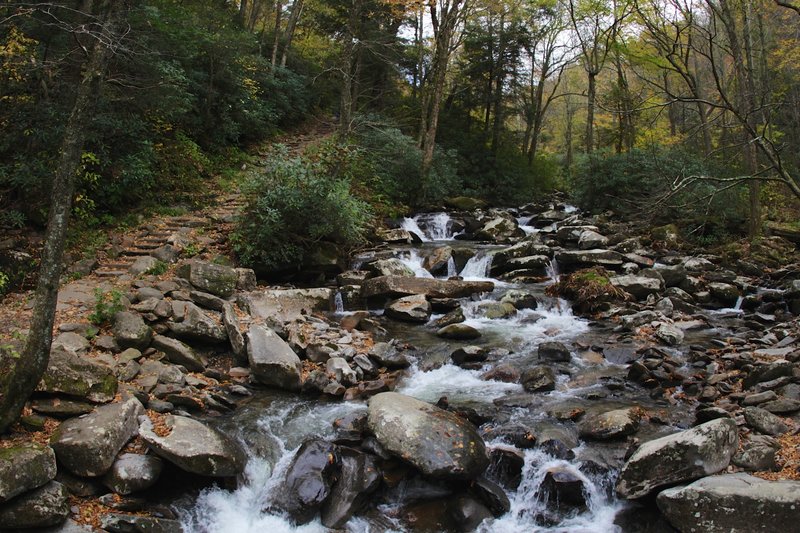 Chimney Tops - Crossing the river.