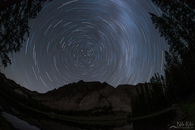 Chamberlain Lake, Castle Peak at night.