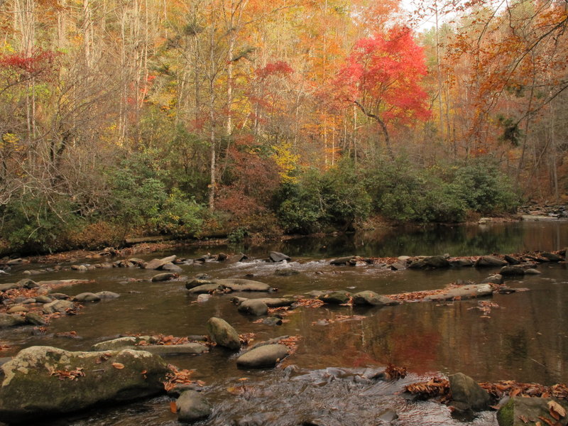 Stream crossings are beautiful on the Deep Creek Trail.