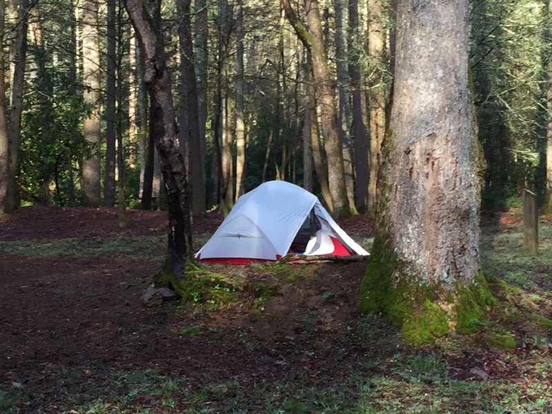 Upper Falls backpacking Tent Camp