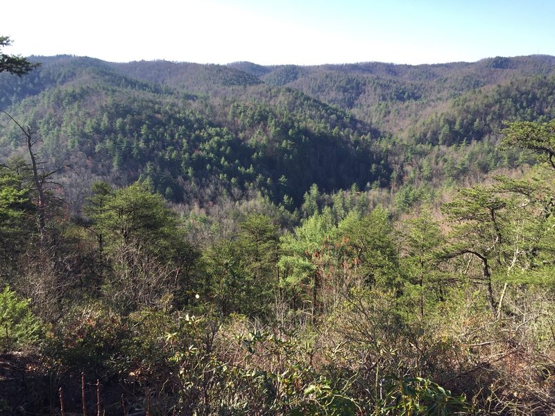 View of the South Mountains from the one of the high points on the Upper Falls Trail.