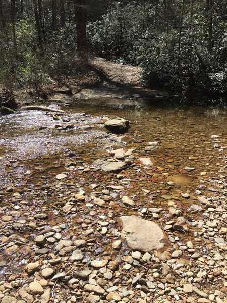 Stream crossing at Jacobs Creek on the Upper Falls Trail.