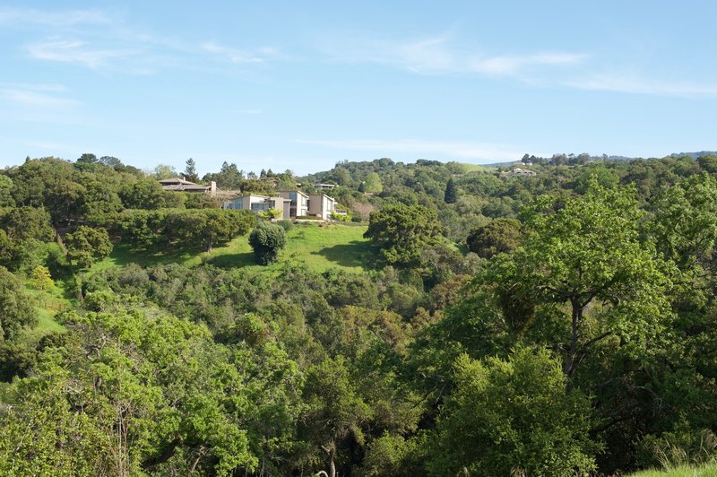 Homes sitting on the hills outside the preserve.